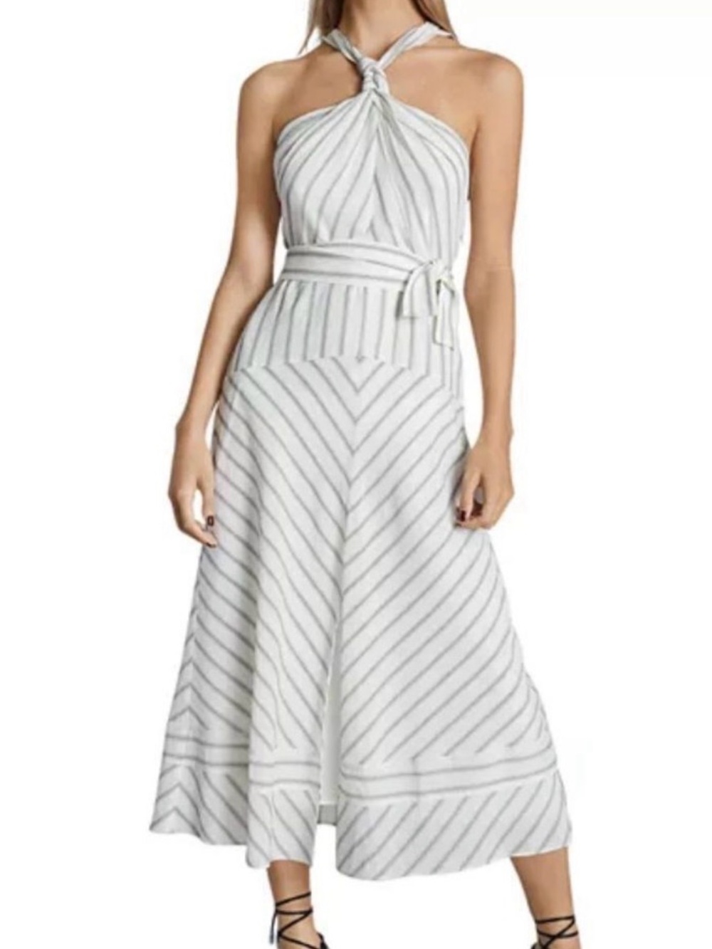 REISS Bea Striped Halter Midi
Dress